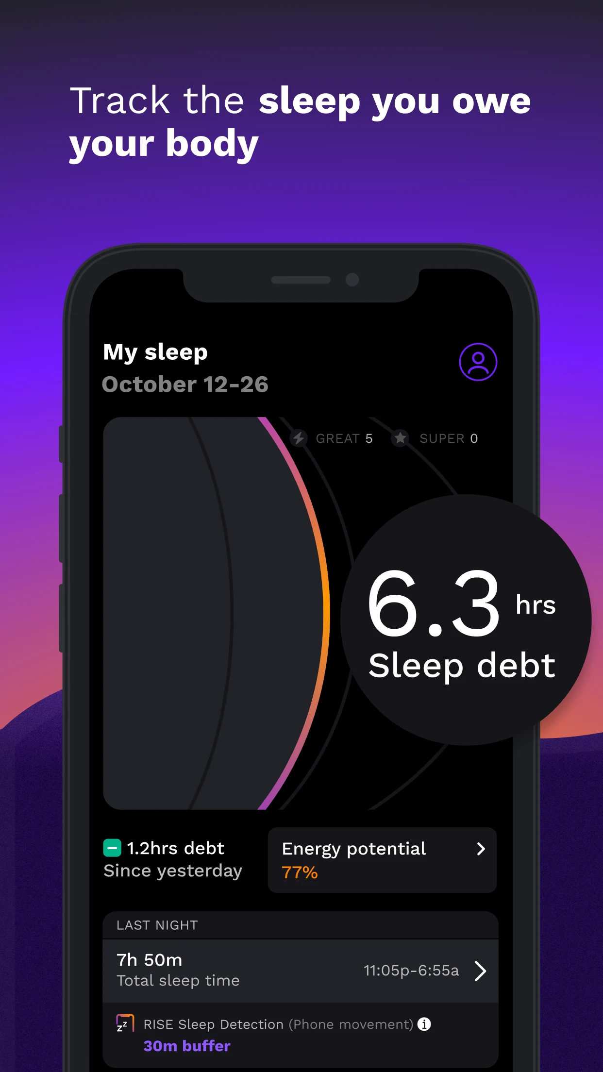 RISE: Sleep Tracker screenshot